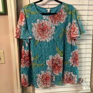 Est. 1946 Blue Floral Top 18/20W